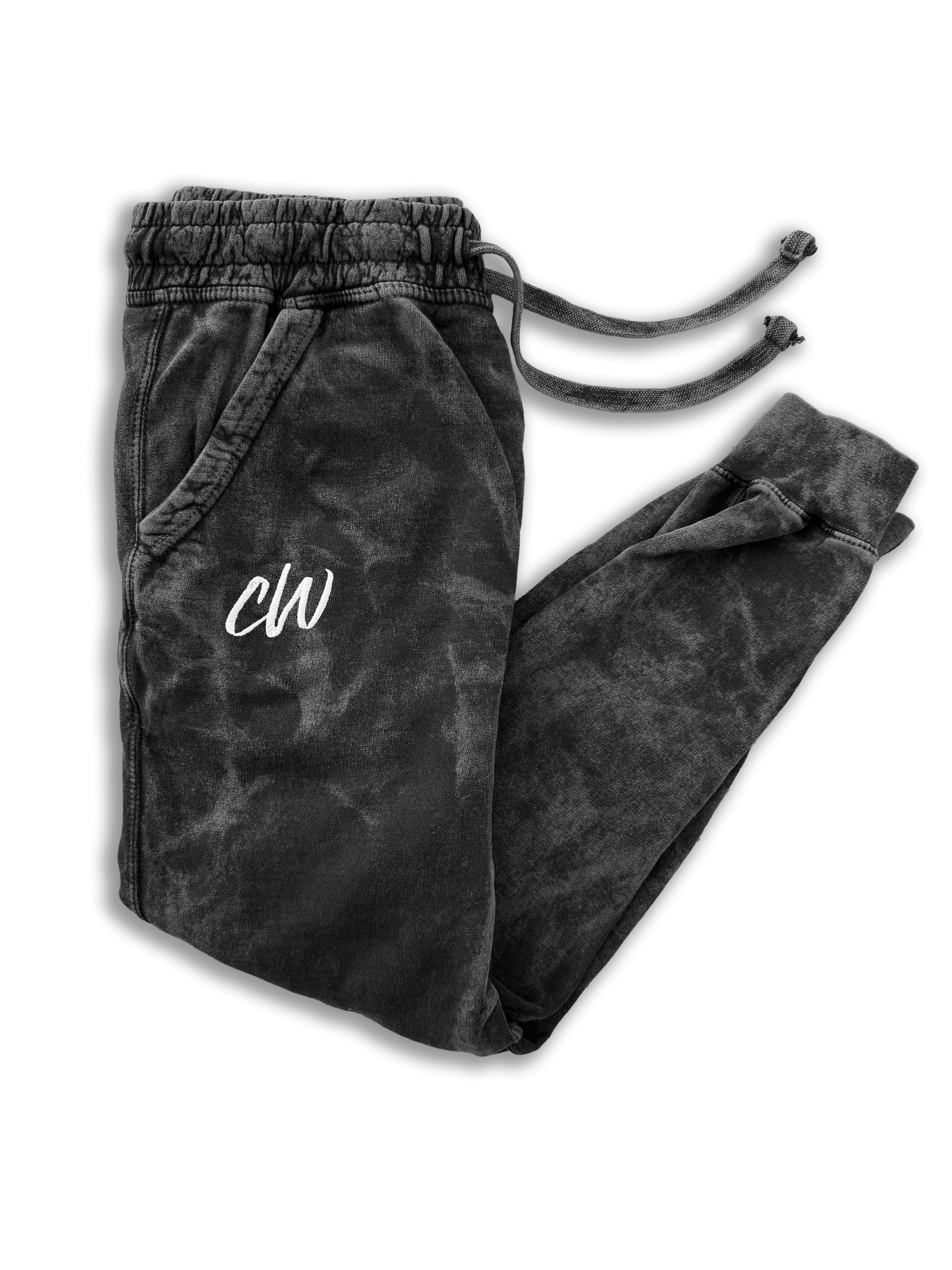 CW CLOUD-BLACK PREMIUM MINIMAL SWEATS